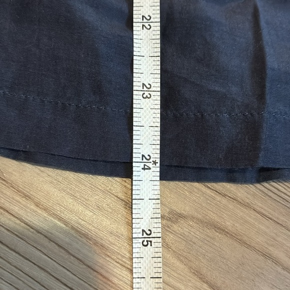 MM Couture embroidered Silk tunic Navy Women S Puff sleeves Round split neck - Picture 7 of 8